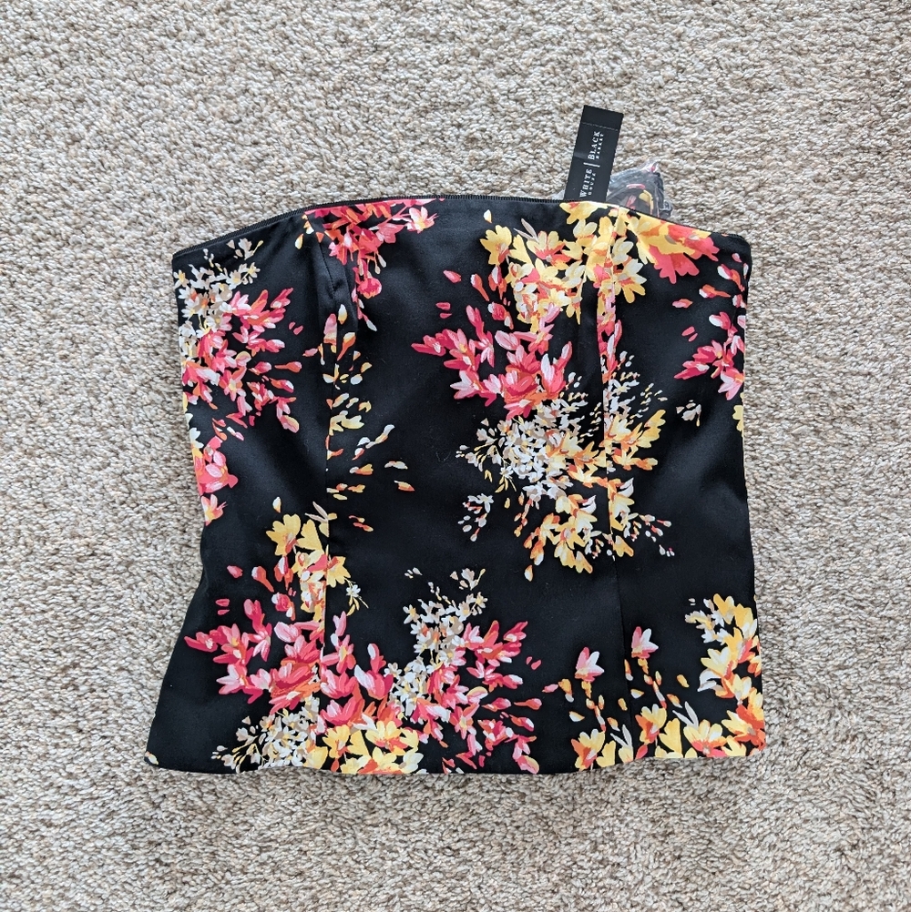 NWT White House Black Market Floral Top, Sz 8